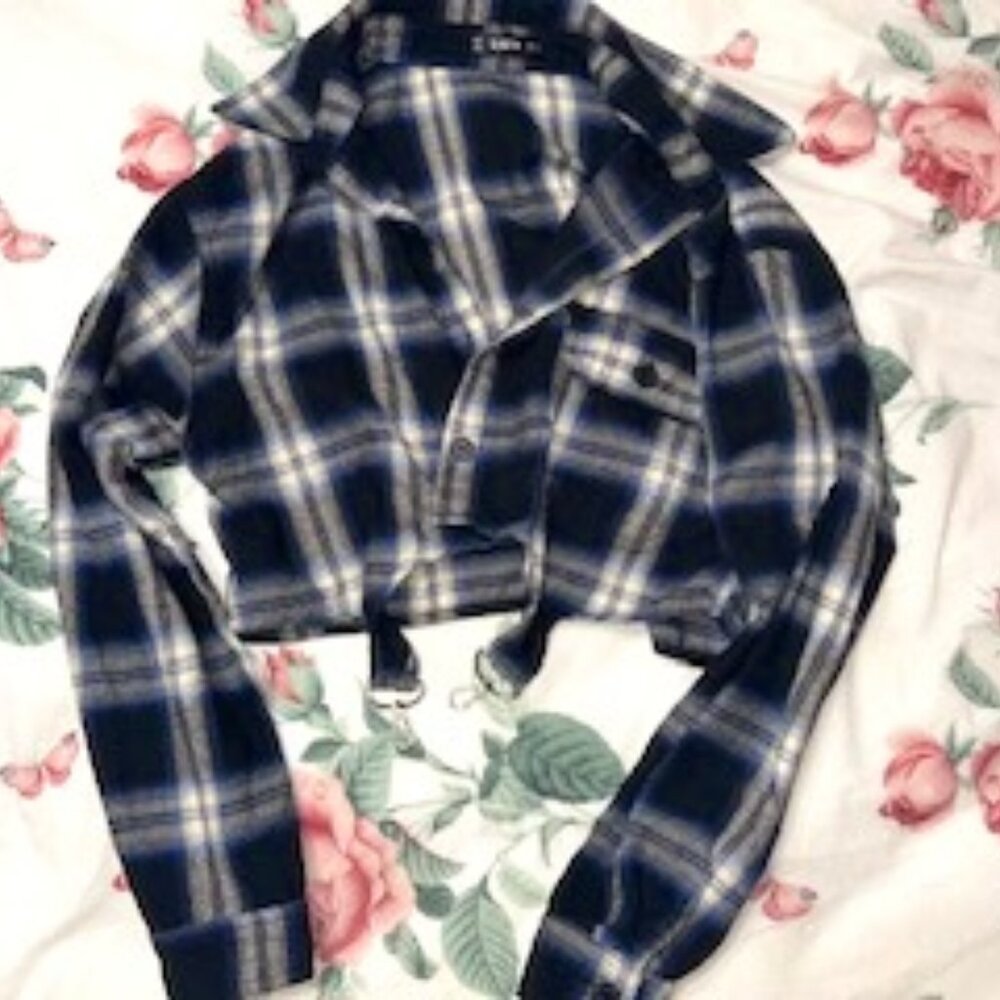 Shein plaid crop top